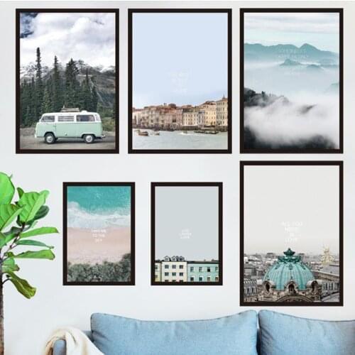 Self Adhesive Removable Room Decor Poster Stickers DIY Traveling Memory Photo Frames Wall Decals Home Decoration Paintings