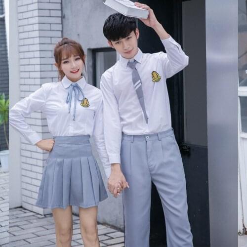 Japanese Style School Uniform Girls Students Clothes Plus Size Navy Straps 3 Pcs / Set Student Uniform Class Wear D-0574