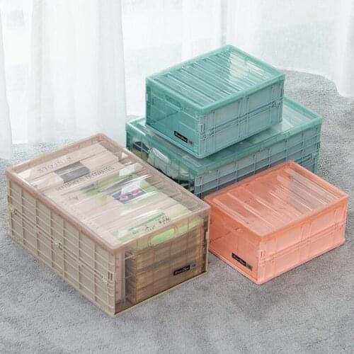 Folding Storage Box Portable Wardrobe Clothes Bra Organizer Case Offices Home Storage Plastic Container Organization
