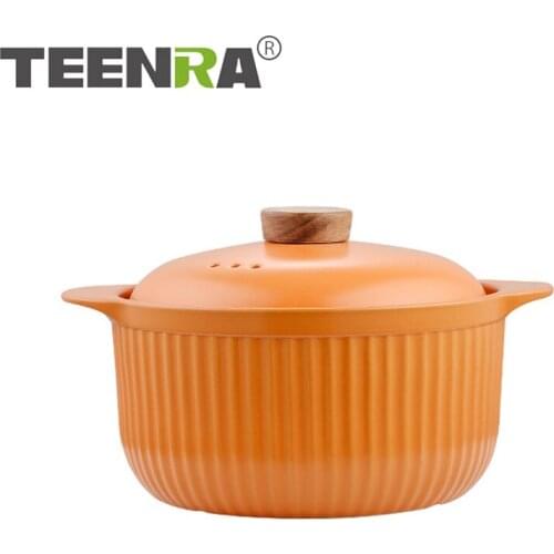 TEENRA Ceramic Soup Pot Ceramic Casserole Household Soup Pot Open Flame Stew Pot Heat-resistant health Pan Kitchen Cookware