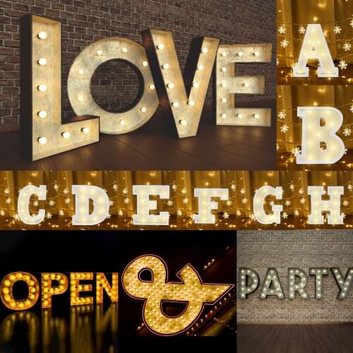 26 Alphabet LED Light Grand Event Fans Hands On Letter Light Couple Proposal Party Stage Show Theme Signboard Lights