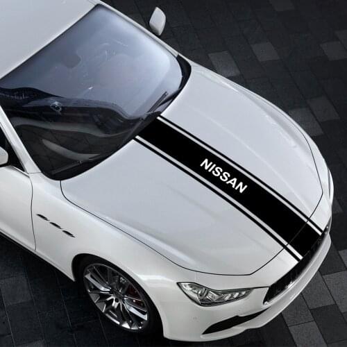 Universal Vinyl Decals Auto Car Hood Stripes Sticker for Nissan Nismo Tiida Skyline X-Trail Almera Auto Accessories Hood Sticker