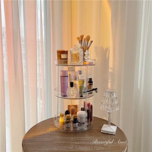 360 Rotating Storage Rack Multilayer Shelf Organizer Storage Rack Kitchen Rotating Makeup Organizer Display Stand Bathroom 2021
