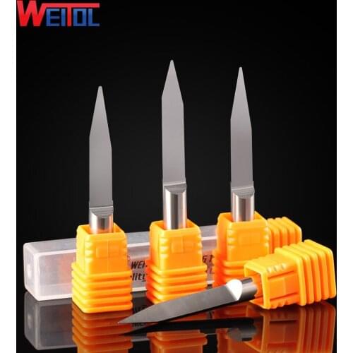 Weitol free shipping 5A 1 pcs/Lot 6mm V Shape round Bottom Carbide PCB Engraving Bits CNC Router Tool 10 degree 0.1mm