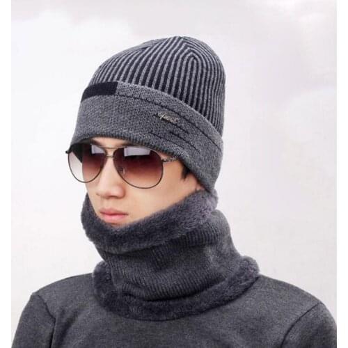 Winter Knitted Hat Beanie Men Scarf Skullies Beanies Winter Hats For Men Women Caps Gorras Bonnet Mask Brand Hat Scarf Set