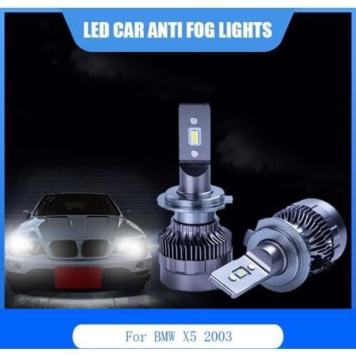2Pcs For BMW X5 2003 LED Car Lights Anti Fog Lamp H7 9005 6000K 12V Car LED Light Headlight Bulbs Kit