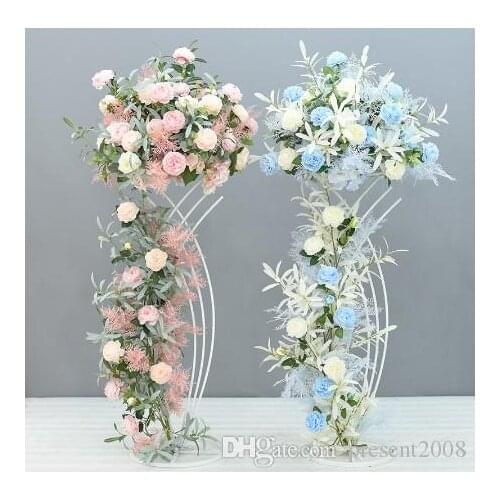 2Pcs/Lot Flower Vases Table Metal Vase Plant Dried Floral Holder Flower Pot Road Lead for Home/Wedding Corridor Decoration