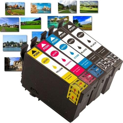 5 Pack Ink Cartridges 603XL Compatible with Epson Expression Home XP-2100 XP-2105 XP-3100 XP-4100 XP3105 XP-3105 XP-4105 WF-2810