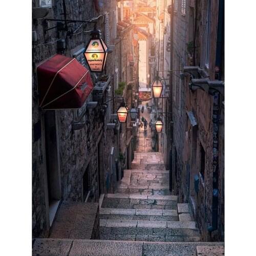 5D Diamond Painting Scenery Cross stitc Full Square Diamond Embroidery landscape Street Mosaic Picture of Rhinestones Wall Decor