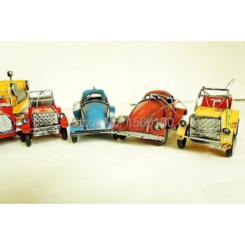 Free shipping (3pcs/lot) Multicolor mini retro car model Vintage Handmade metal craft fashion home/Pub decoration wedding gift