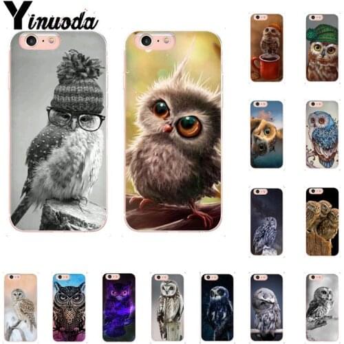 Yinuoda Animal Night Owl TPU Phone Case Cover Shell for iPhone 6S 6plus 7 7plus 8 8Plus X Xs MAX 5 5S XR 10