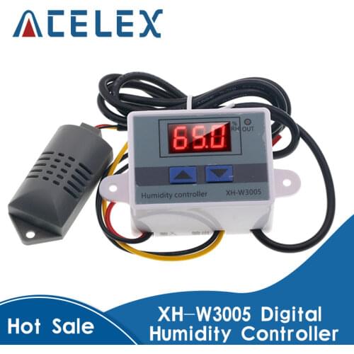 XH-W3005 W3005 DC12V 24V AC110V-220V Digital Humidity Controller Hygrometer Humidity Control Switch 0~99%RH With Humidity Sensor