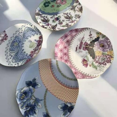 Jingdezhen bone china 20cm 4 pieces dishes snack plates