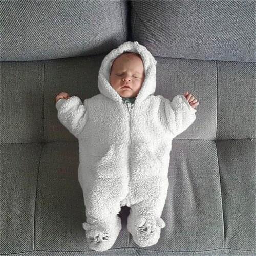 Autumn Winter Newborn Baby Girls Boys Infant Toddler Winter Cute Animal Sheep Thicken Fluffy Snowsuit Baby Rompers Cosplay Suits