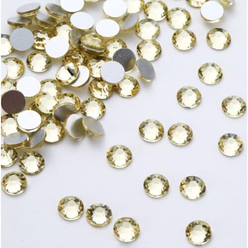 Nail art rhinestones Jonquil Color Crystal Glue On Rhinestones SS3-SS34 Glitter Non Hotfix Flatback Manicure Nail Art Decoration