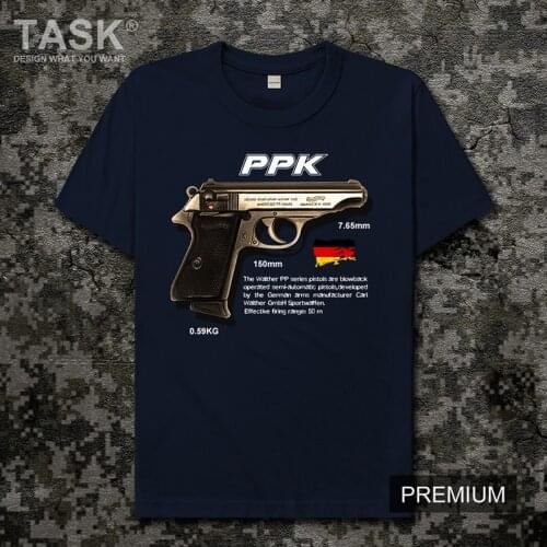 Pistol Series PPK Walter Germany military fan game CSGO Army weapon Military printing Short sleeve O-Neck t-shirt mens clothes