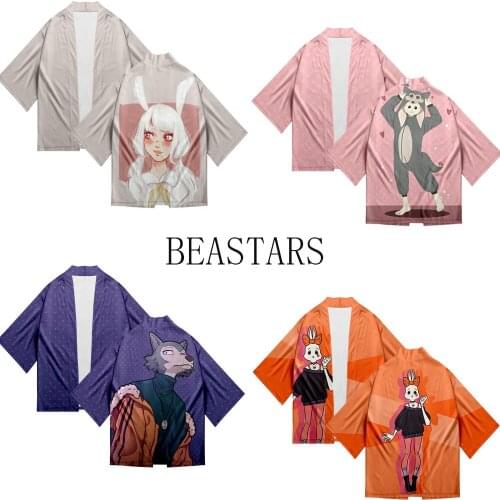 Hot Animation BEASTARS 3D Kimono T Shirts Men Women Tops Summer Cardigan Harajuku Style Casual Hip Hop Cool Boys Girls Tees