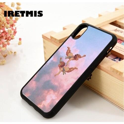 Iretmis 5 5S SE 6 6S Soft TPU Silicone Rubber phone case cover for iPhone 7 8 plus X Xs 11 Pro Max XR Aesthetic baby angels