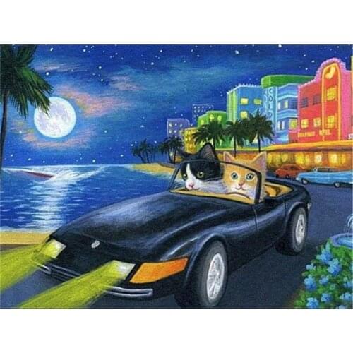 Diamond Embroidery Christmas Tree Winter Cat New Arrival Diamond Painting House Car Mosaic Landscape Home Decoration