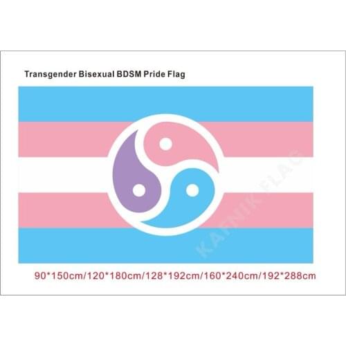 KAFNIK,90*150cm/128*192cm/192*288cm (2*3ft/3*5ftTransgender Bisexual BDSM Pride Flag for Event/party/home Decorative Flags
