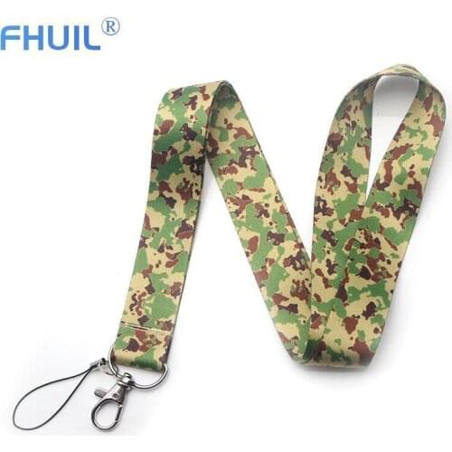 Camouflage Style Phone Lanyard For Keys ID Card Gym Mobile Phone Straps USB Badge Holder DIY Hang Rope Neck Strap With Key Ring