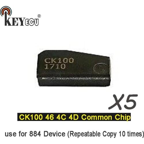 KEYECU 5x CK100 46 4C 4D Common Chip Transponder key Car Remote Key Chip use for 884 Device (Repeatable Copy 10 times)