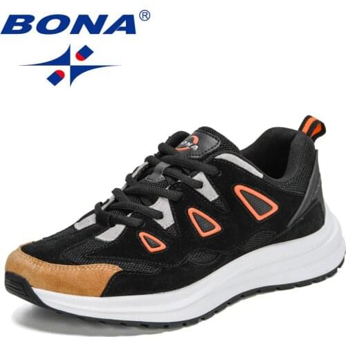 BONA 2021 New Designers Comfortable Sneakers Men High Quatily Trendy Shoe Man Outdoor Walking Shoes Mansculino Zapatillas Hombre