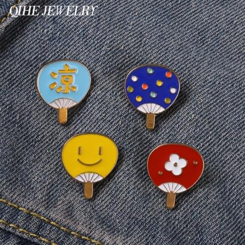 Summer Fan Series Enamel Pin Cool Lapel Brooch Badge Hat School Bag for Girls Women and Children Outdoor Travel Party Gifts