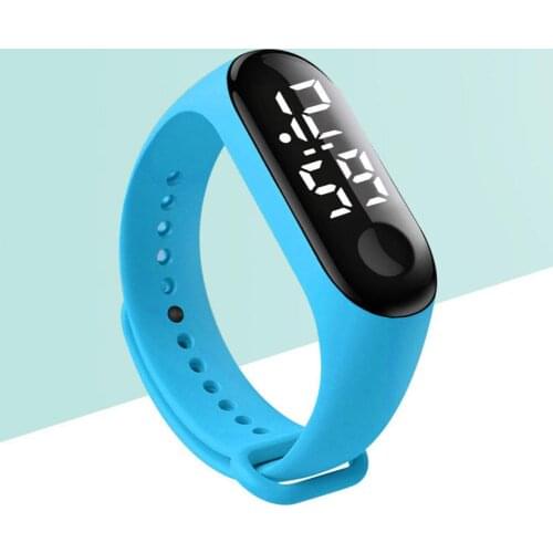 M3 Children Solid Color Adjustable Strap LED Digital Fashion Electronic Silicone Bracelets Wrist Watch For Child Outdoor