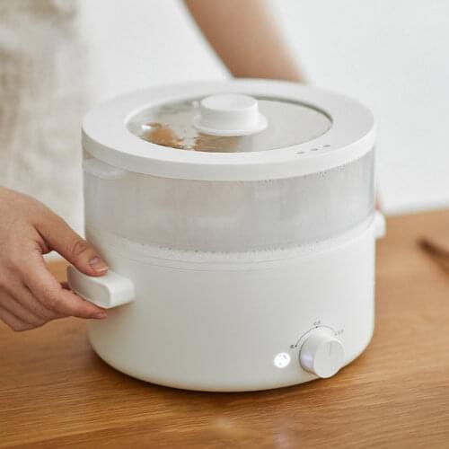 Dormitory Bedroom Student Multifunction Home Double Layer Cooking Noodle 220V 2L Small Hot Pot Rice Cooker Non-Stick Pan