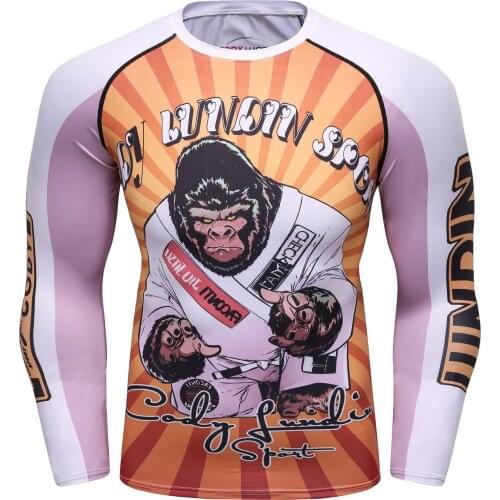 Fashion Tshirt Men Rashguard High Elastic Compression Shirt Fitness Tights Boy Tee Shirt