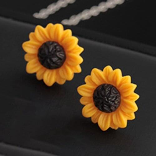 Fashion Sunflower Stud earrings Flower Ear Studs Jewelry accessories new selling Cute Vintge Women Gifts 1 pair