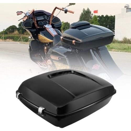 Motorcycle Black 5.5'' Chopped Tour Pack Trunk Rear Tail Box Backrest Pad Pak Luggage For Harley Touring Road Glide 2014-2020