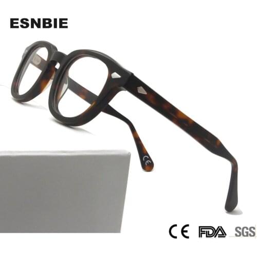 MenS Vintage Round Optical Frame Brand Design Korea Eyeglasses For Men Women Acetate Eyewears Small Medium Gafas Miopia Hombre