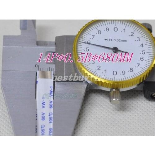 0.5mm Spacing +680mm Length +14Pin B / Reverse line Soft wire FFC Flexible Flat Cable. 14P*0.5B*680MM