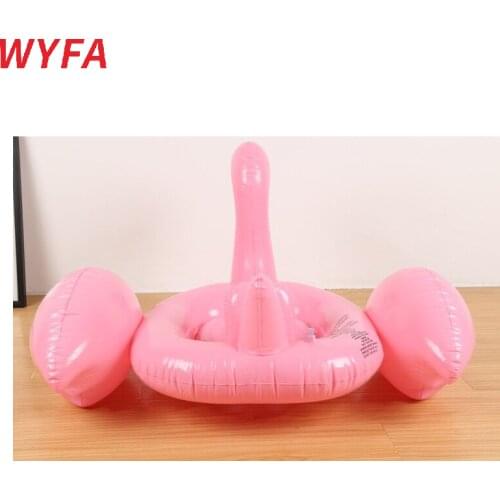 Free Inflator 110*70cm Inflatable flamingo baby toy swimming seat pool Dining Pushchair Infant Portable Play Game Mat Sofas