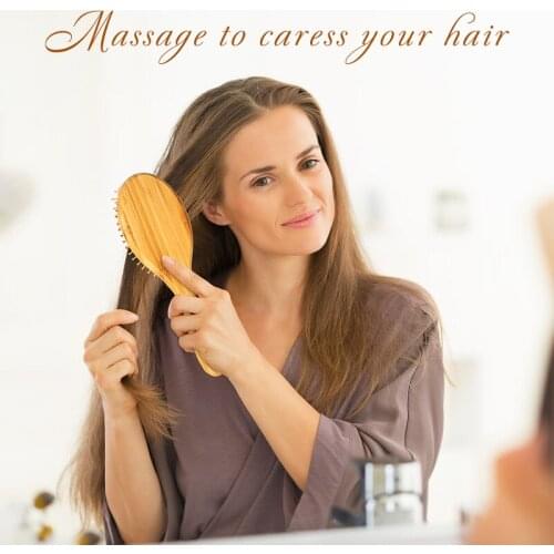 Natural Bamboo Hair Brush Bamboo Bristle Needle Massage Comb Improve Hair Growth Prevent Hair Loss
