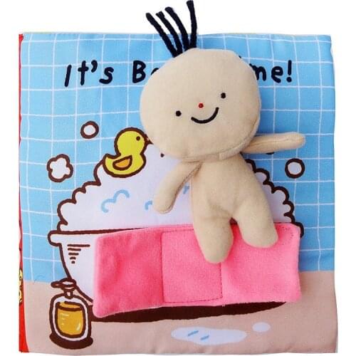 2019 New Baby Early Education Three-dimensional Cloth Book Toilet Bath Learning Toy with Ringing Paper