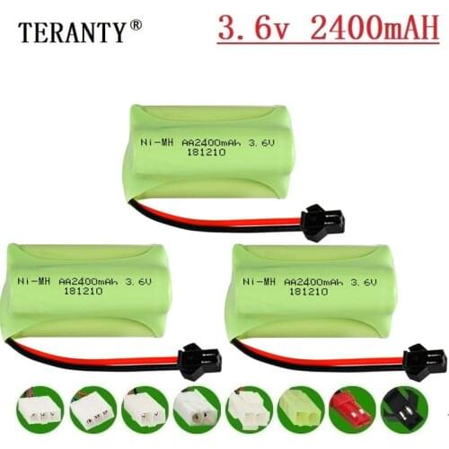 Upgrade 3.6v 2400mah NiMH Battery For Rc Toys Cars Tanks Trucks Robots Guns Boats AA Ni-MH 3.6v Rechargeable Battery Pack 3pcs