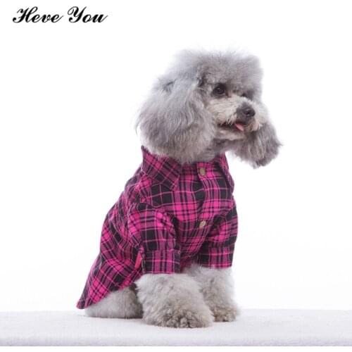 Heve You Pet Clothes Plaid Dog Cat Coat Jackets Chihuahua Clothes Kitten Teddy Shirt Large Dog Clothing Pet Cat Costumes
