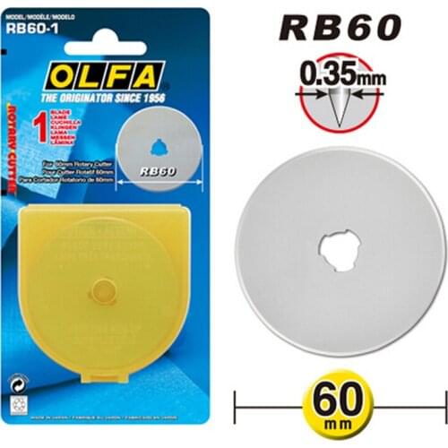 Olfa RB60-1 Blade Rotary Blades 60mm Replacement Circular Knife Cutter Tool Fits RTY-3/G, RTY-3/DX, RTY-3NS