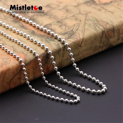 Mistletoe 925 Sterling Silver Classic Vintage Beaded 2.5 & 3.0mm Necklace Chain Punk Jewelry