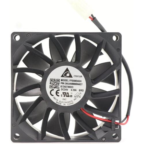 DELTA FFB0824SHBRD 3AUA0000094627 8cm 80X80X25.4MM 24VDC WIRE 0.28A cooling fan FAN AXIAL 80X25.4MM Axial Fan