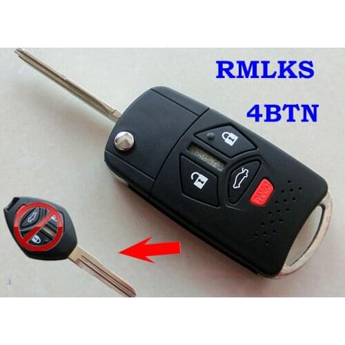 RMLKS 2 4 3+panic Buttons Remote Flip Folding Key fob Case Shell for Mitsubishi Raider Endeavor Lancer Galant Eclipse