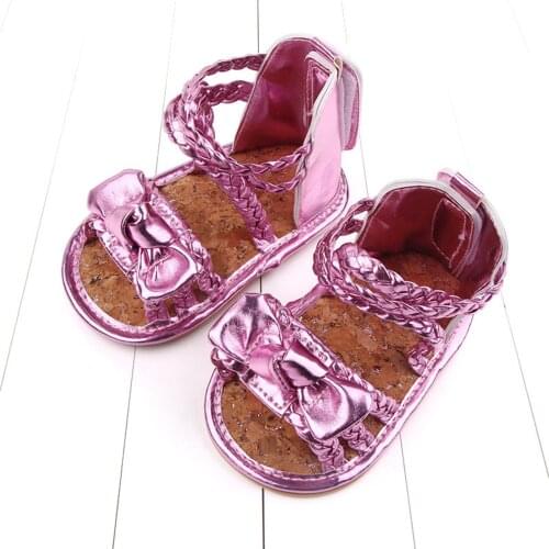 Infant Baby Girls Bow Sandals Non-slip Soft Rubber Sole Flat Walking Shoes Summer Casual Beach Shoes Toddler Kids Sandals 2021