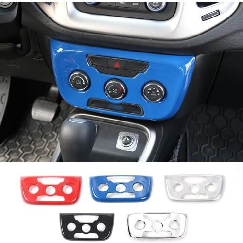 SHINEKA Car Interior Accessories Air Conditioner Control Panel Frame Decoration Covers Fit For Jeep Compass Manual Type 2017