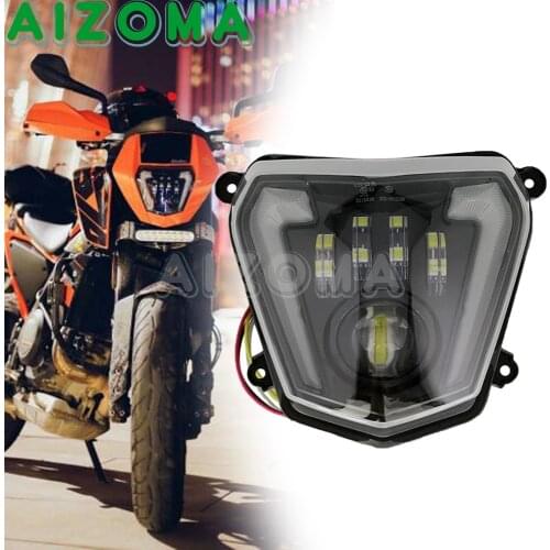 LED Motorcycle Headlight High/Low Beam with Angel Eyes DRL Replacement Assembly Kit Head Lamp Light for 690 690R 2012-2019