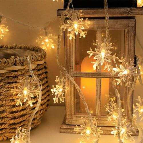 Snowflake LED String Light Christmas Decorations For Home Hanging Garland Christmas Tree Decor Ornament 2021 Xmas Gift New Year