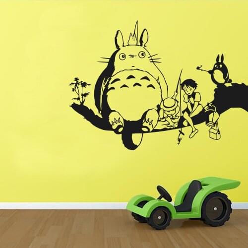 Totoro Kids Wall Decal Cartoon Girls Boys Bedroom Home Decor Nursery Classroom Lovely Mural Vinyl Wall Sticker Removable S324