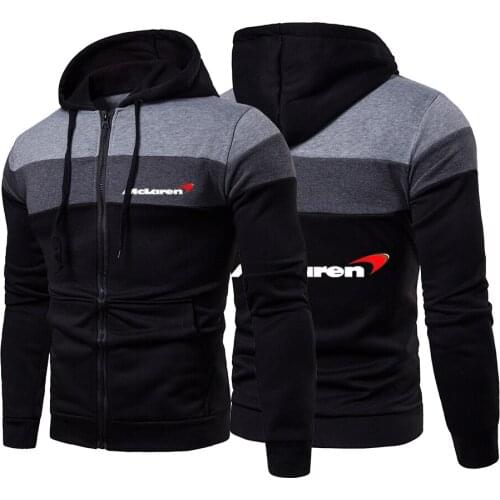 McLaren Logo 2021 Spring and Autumn Wild Warm Fashion Harajuku Zipper Hooded Sweatshirts Style Male Tops Jackets Coats Hoodies